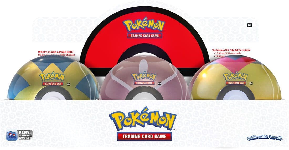 Pokémon Poké Ball Tin from Series 8, a sealed Pokémon Trading Card Game tin