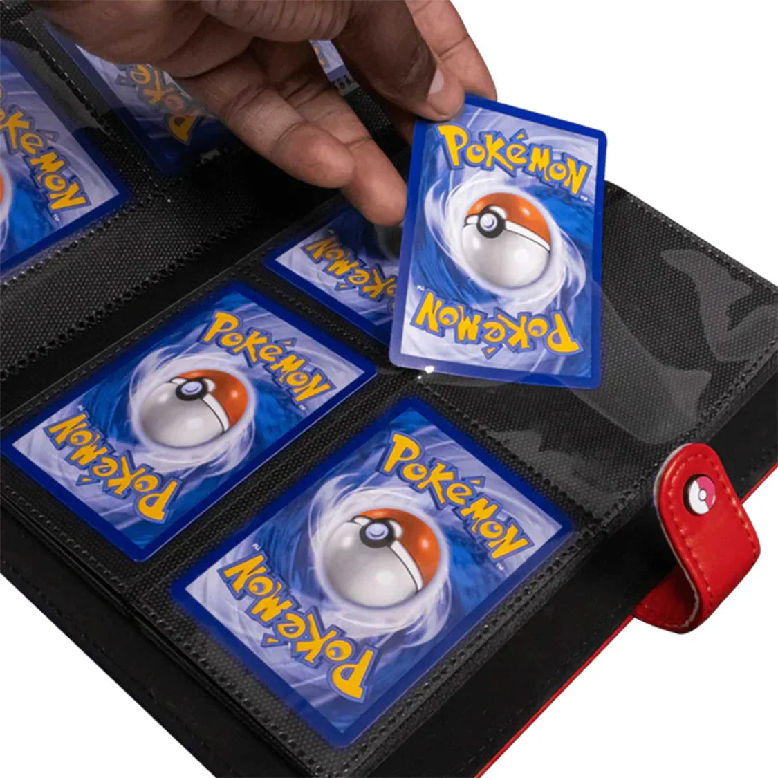 Pokémon Premium Snap Binder in red for storing trading cards further product photograph