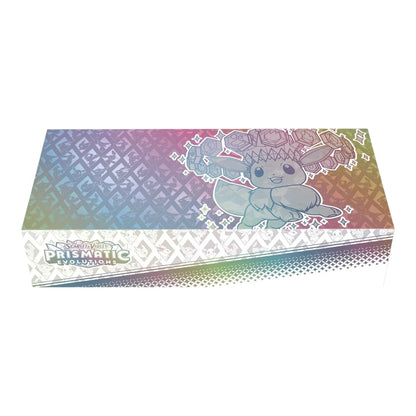 Prismatic Evolutions Super-Premium Collection box with Eevee artwork and a holographic finish