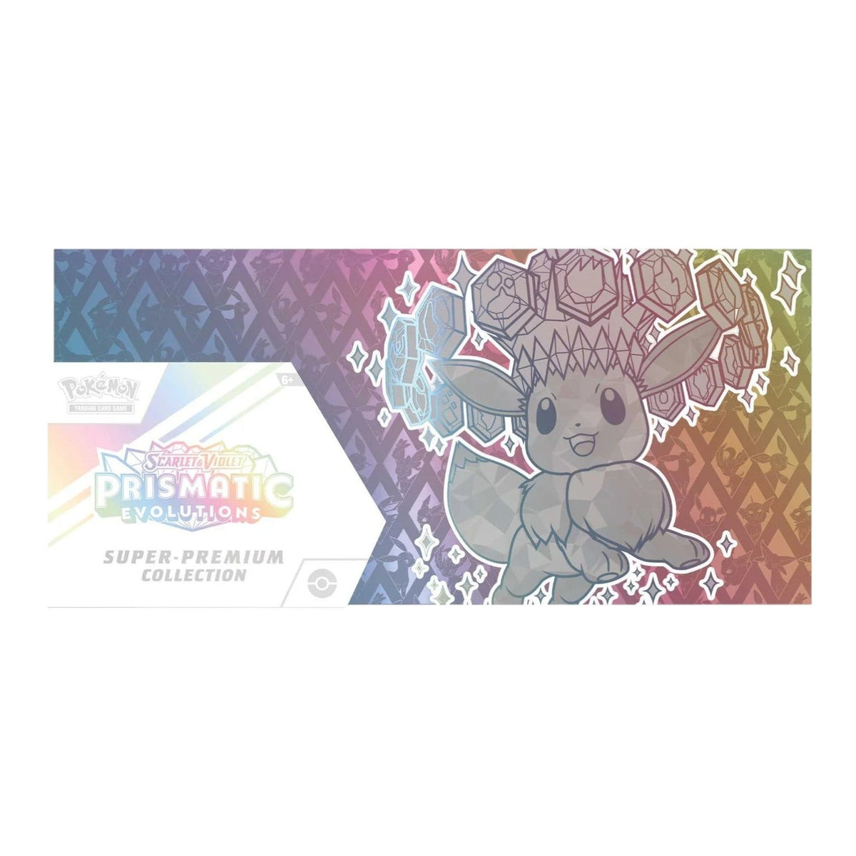 Prismatic Evolutions Super-Premium Collection box showing Stellar Tera Eevee artwork on the front