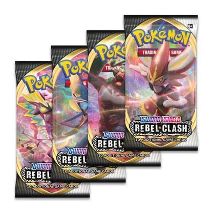 Pokémon TCG Sword & Shield Rebel Clash sealed booster pack with set artwork