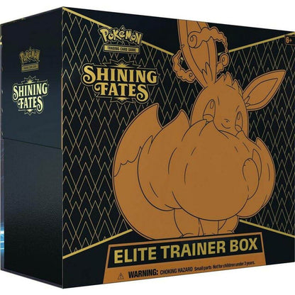 Pokémon Shining Fates Elite Trainer Box, a sealed Pokémon TCG collection, shown front-on