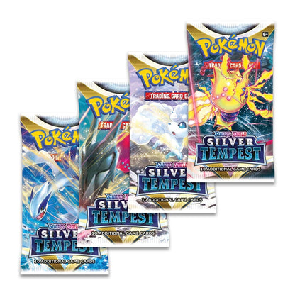 Pokémon Silver Tempest sealed booster box pictured at an angle