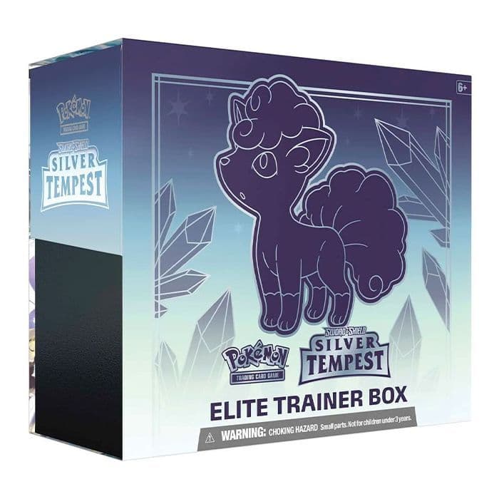 Pokémon TCG Silver Tempest Elite Trainer Box shown front-on with Lugia VSTAR artwork