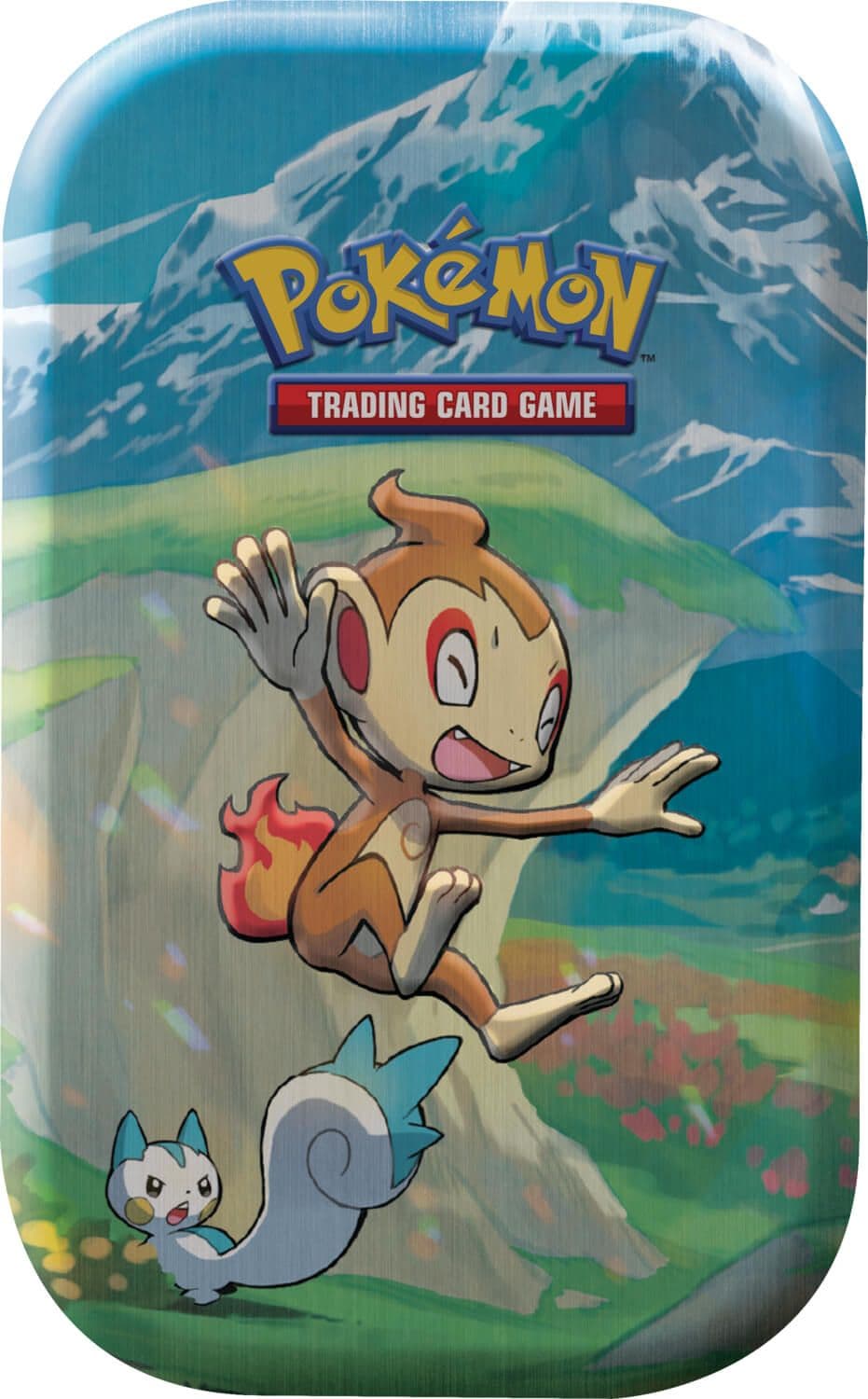 Pokémon TCG Sinnoh Stars Mini Tin shown from an alternate view