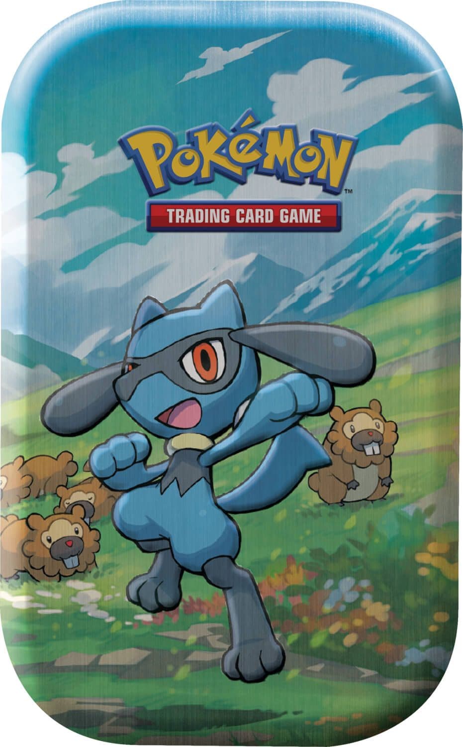 Pokémon TCG Sinnoh Stars Mini Tin with the Riolu design, sealed tin