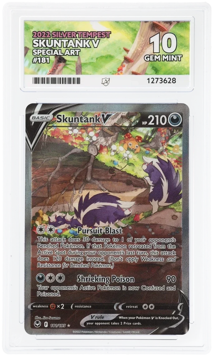 Skuntank V 181/195 Special Art, 2022 Silver Tempest, ACE 10 GEM MINT graded slab, front, cert 1273628
