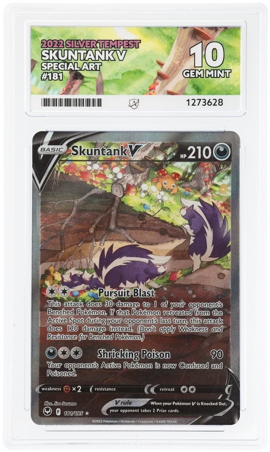 Skuntank V 181/195 Special Art, 2022 Silver Tempest, ACE 10 GEM MINT graded slab, front, cert 1273628