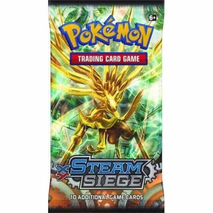 Pokémon Steam Siege booster pack wrapper shown against a plain background