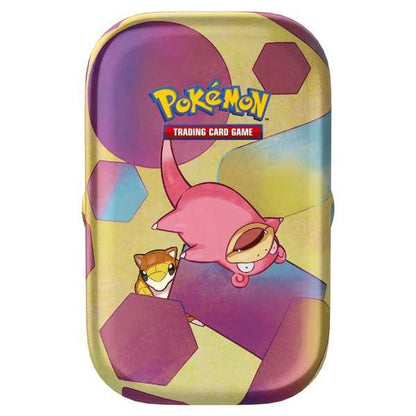 Pokémon TCG Scarlet & Violet 151 Mini Tin, a sealed collectable Pokémon tin, pictured from an alternate angle
