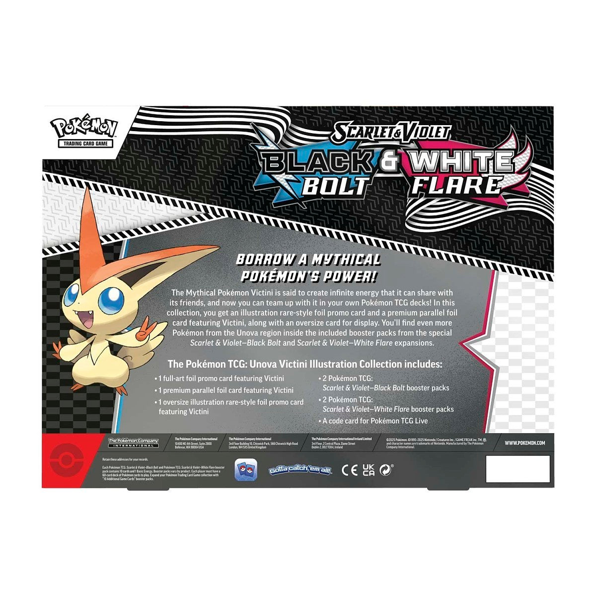 Pokémon TCG Black Bolt & White Flare Unova Victini Illustration Collection box further product photograph