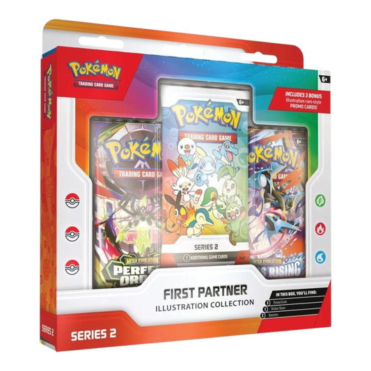 Pokémon TCG First Partner Illustration Collection Series 2 box shown front-on