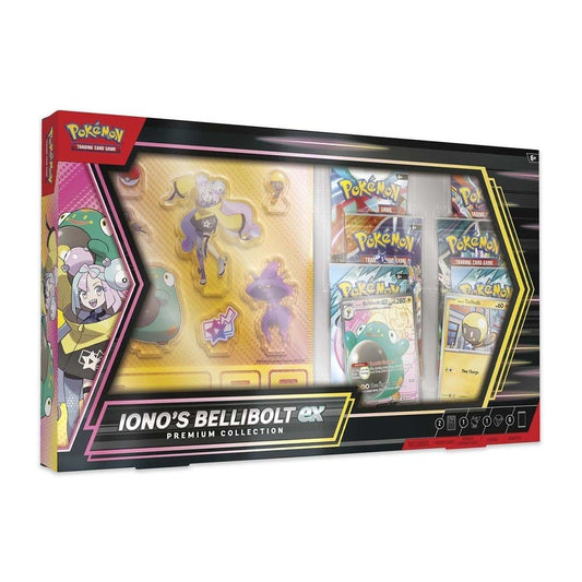 Pokémon TCG Iono's Bellibolt ex Premium Collection, a sealed Pokémon box, shown front-on