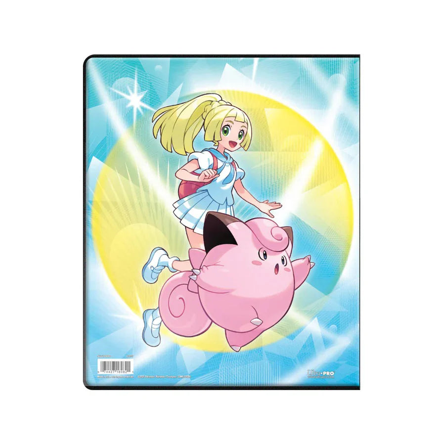 Pokémon TCG Journey Together A4 nine-pocket binder with Lillie and Iono artwork shown from an alternate angle