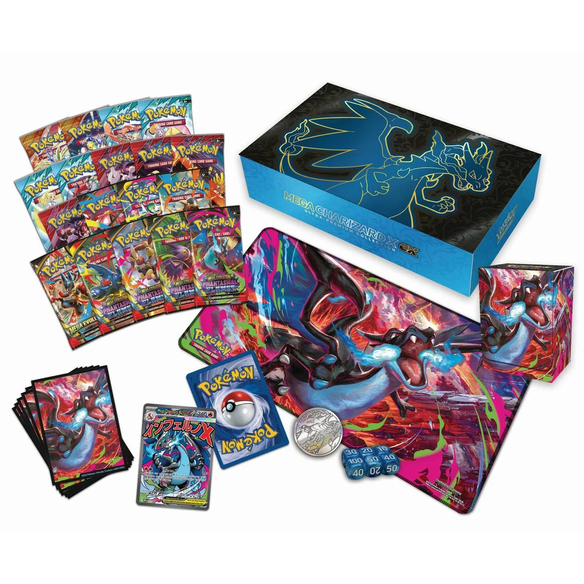 Pokémon TCG Mega Charizard Ultra-Premium Collection pictured at an angle