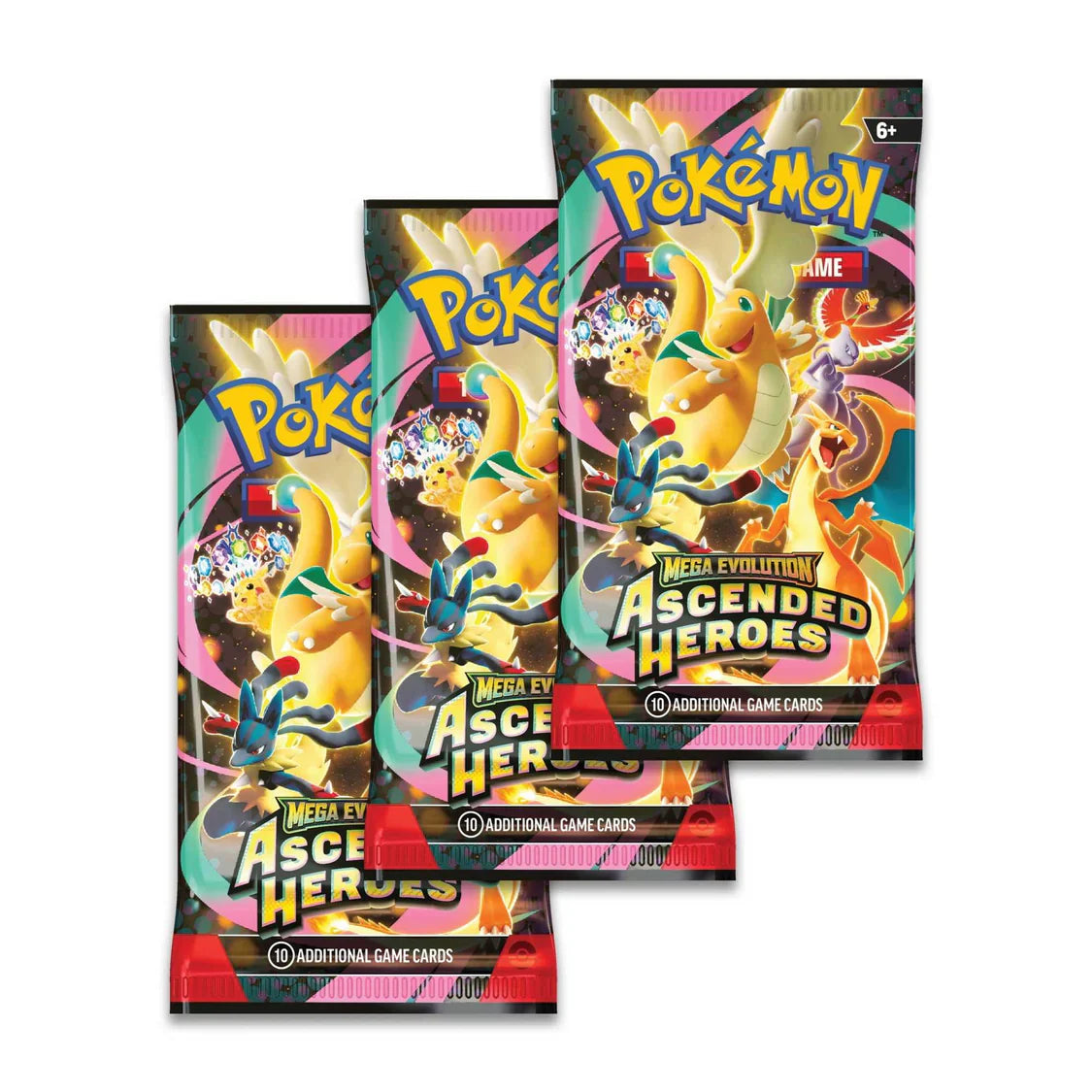 Pokémon TCG Mega Evolution Ascended Heroes Tech Sticker Collection pack, packaging shown in closer detail