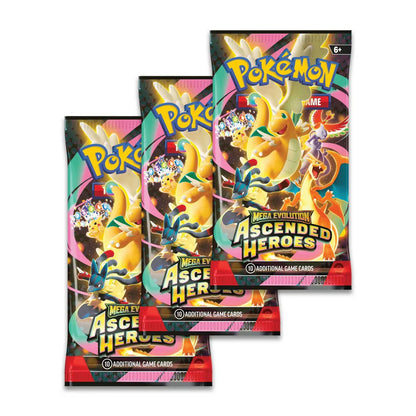 Pokémon TCG Mega Evolution Ascended Heroes Tech Sticker Collection pack, packaging shown in closer detail