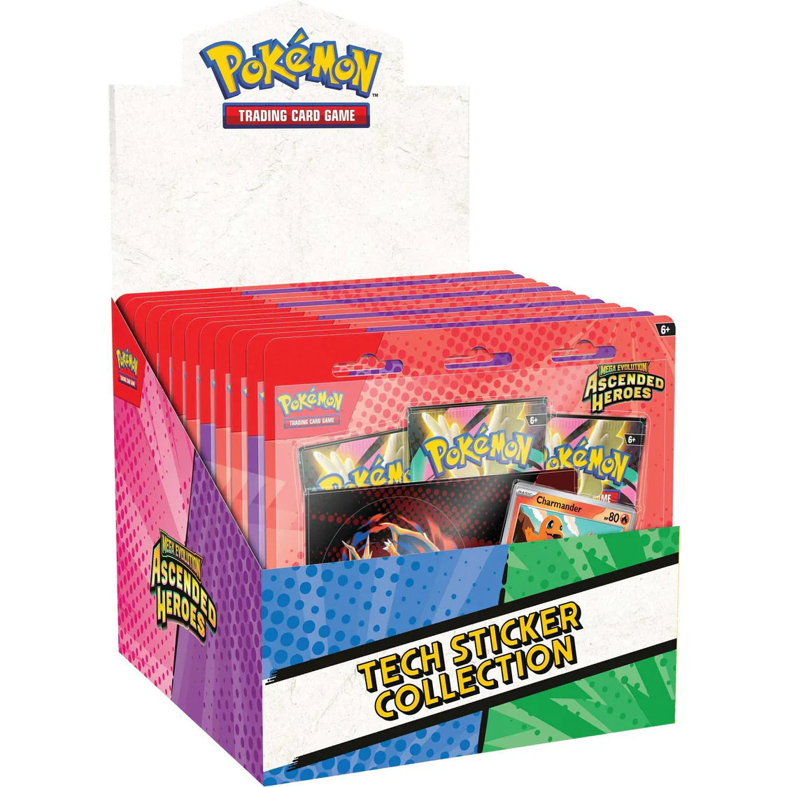 Pokémon TCG Mega Evolution Ascended Heroes Tech Sticker Collection pack, shown from another side