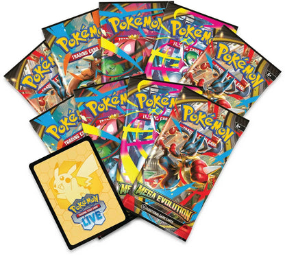 Back of the Pokémon TCG Mega Evolution Lucario Elite Trainer Box with product details