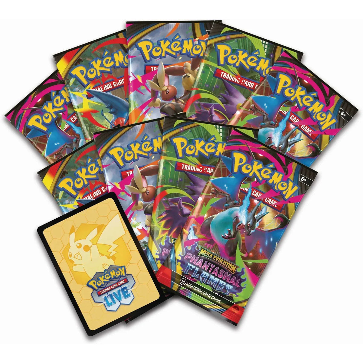 Pokémon Phantasmal Flames Elite Trainer Box pictured at an angle