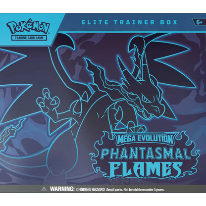Pokémon Phantasmal Flames Elite Trainer Box front with Mega Evolution cover art