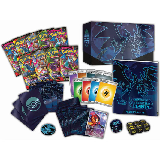 Pokémon TCG Mega Evolution Phantasmal Flames Elite Trainer Box shown sealed