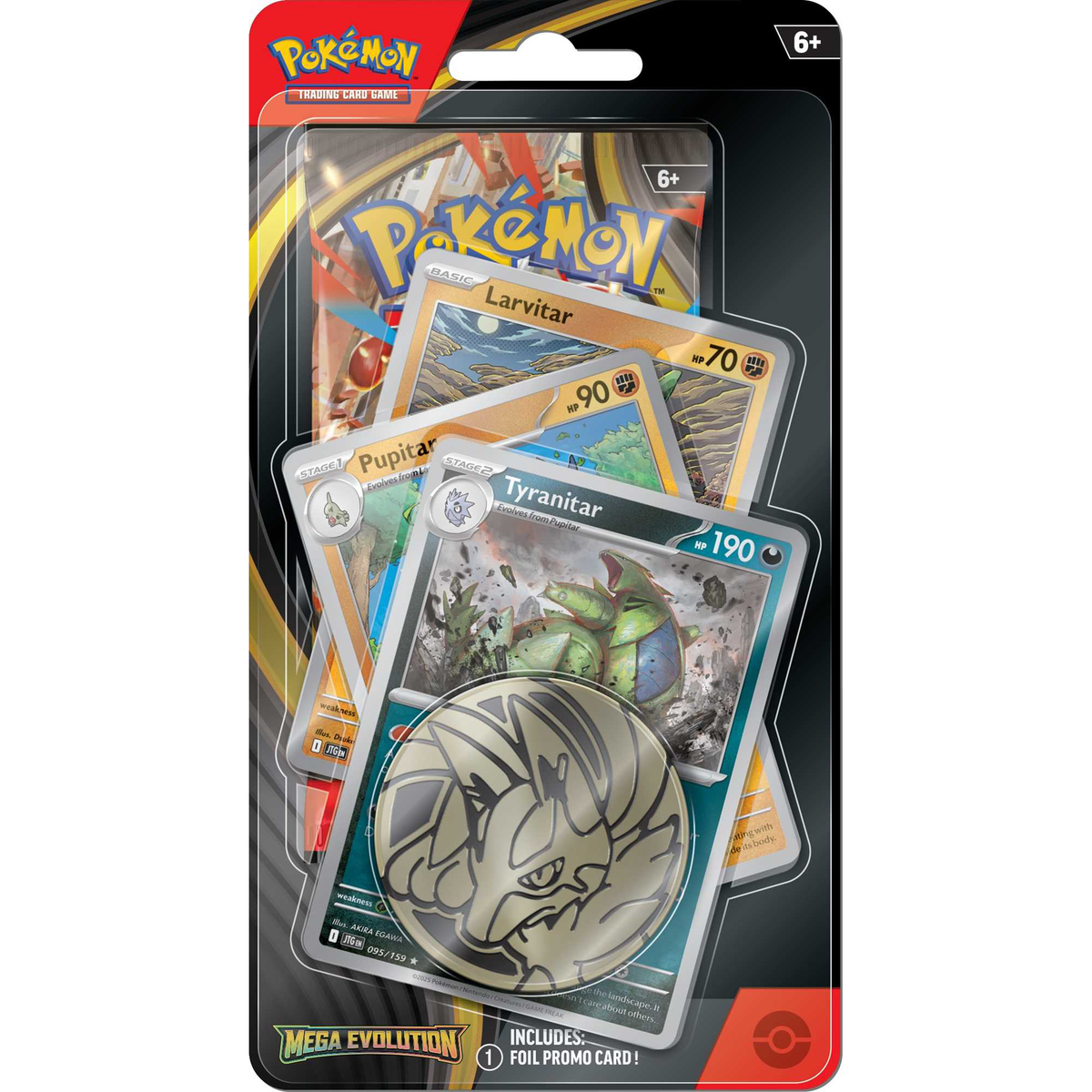 Pokémon TCG Mega Evolution Tyranitar checklane blister containing sealed booster packs
