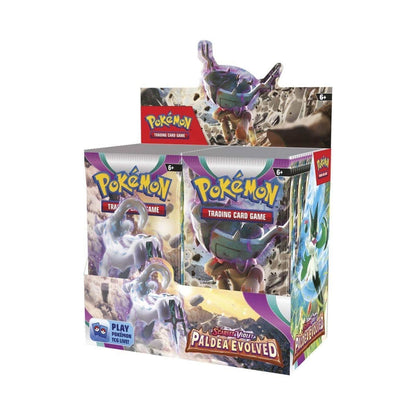 Pokémon TCG Scarlet & Violet Paldea Evolved booster box, sealed display front