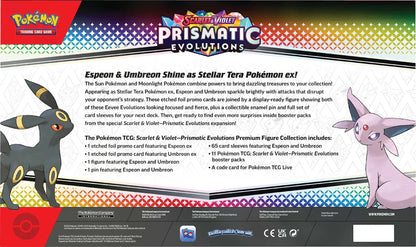 Prismatic Evolutions Premium Figure Collection sealed box shown from a further angle