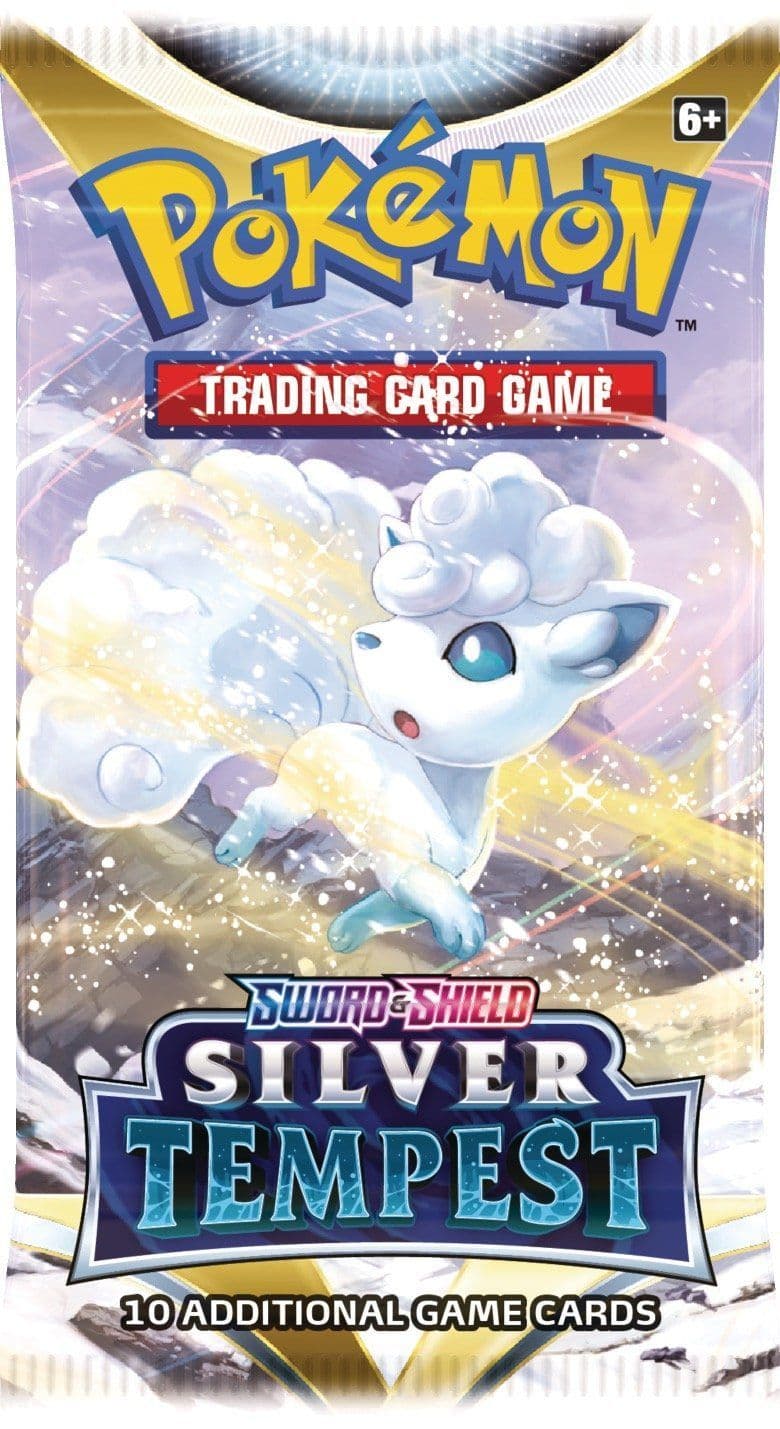 Silver Tempest booster pack artwork from the Pokémon Trading Card Game