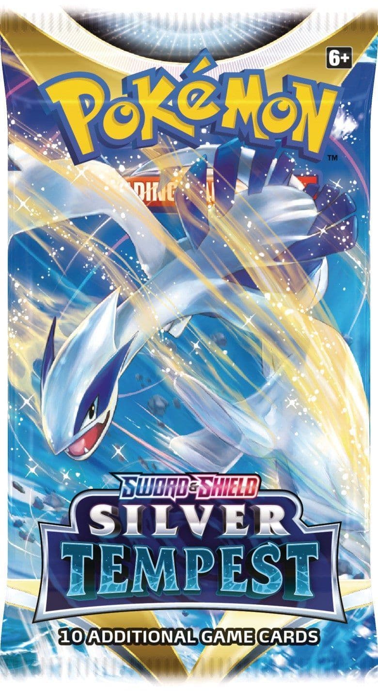 Pokémon TCG Silver Tempest booster pack shown from an alternate view