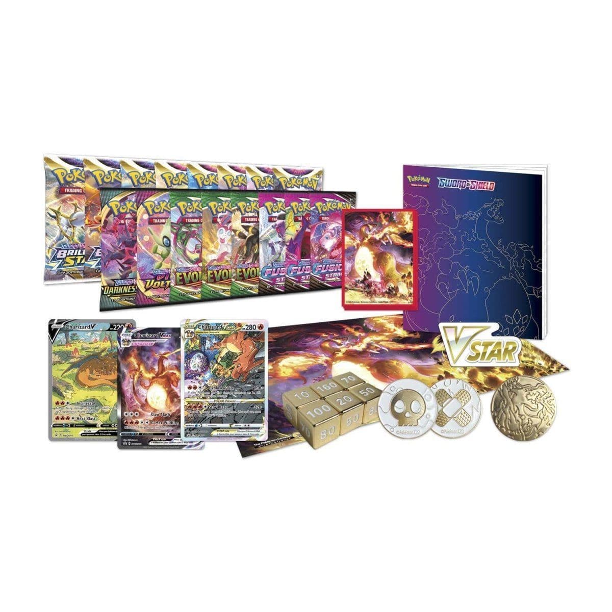 Pokémon TCG Sword & Shield Charizard Ultra-Premium Collection box, a sealed set, pictured from an alternate angle