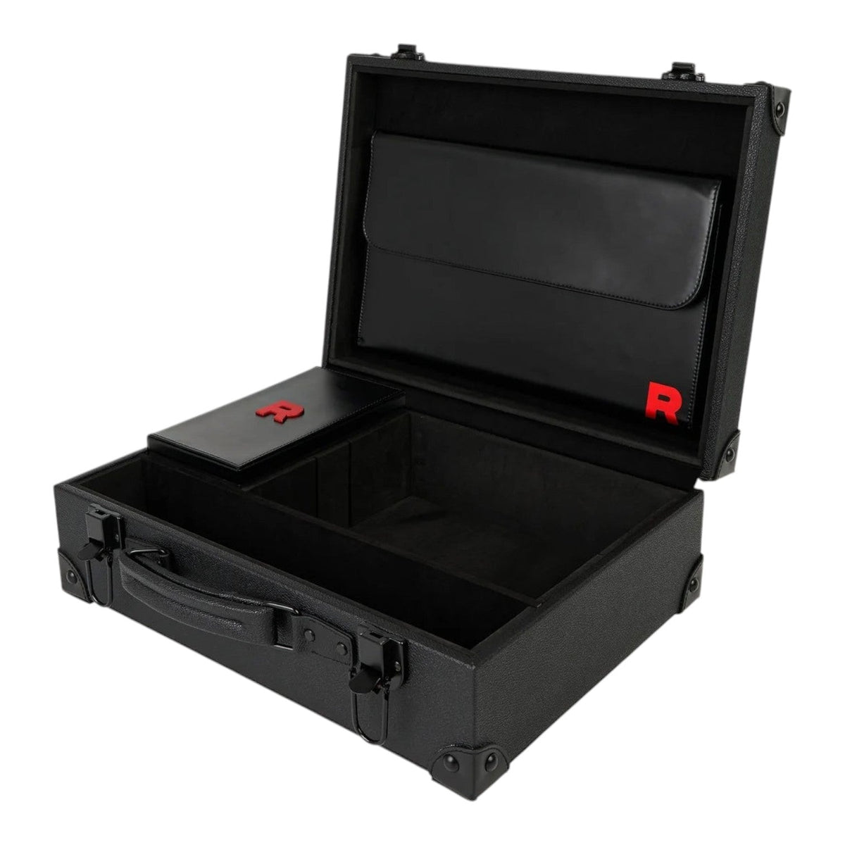 Team Rocket black faux-leather briefcase gift box with a red R logo on the lid