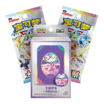 Espeon storage box and collectable metal coin from the Terastal Grand Gathering accessory set