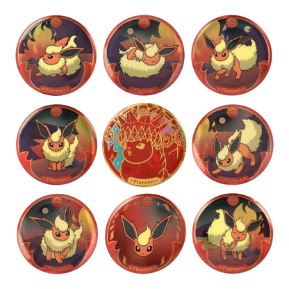 Flareon enamel badge from the Pokémon TCG Terastal Grand Gathering Eeveelution blind box series