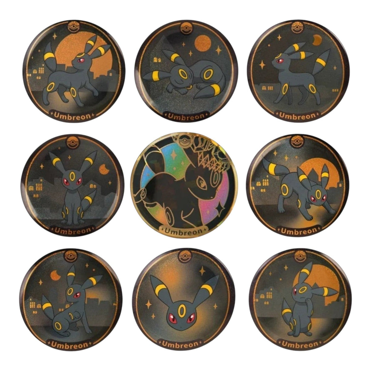 Umbreon enamel badge from the Pokémon TCG Terastal Grand Gathering Eeveelution blind box series