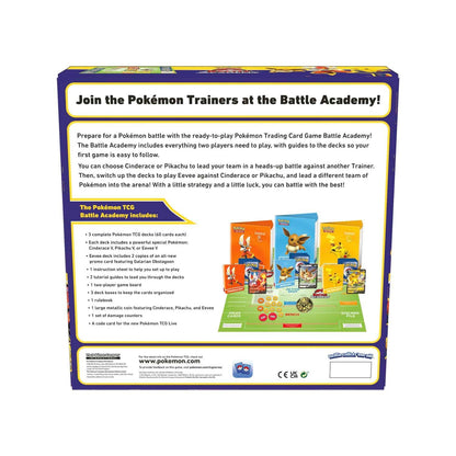 Pokémon Battle Academy box shown from the reverse with product details