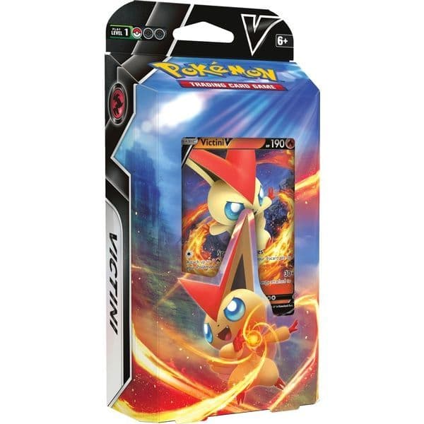 Pokémon TCG V Battle Deck featuring Victini V, shown front-on in sealed packaging