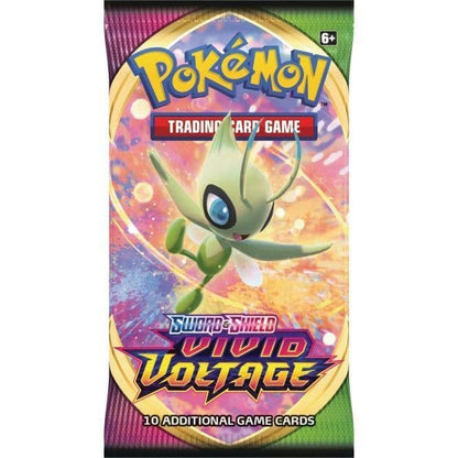 Pokémon Vivid Voltage booster packs shown beside the sealed booster box