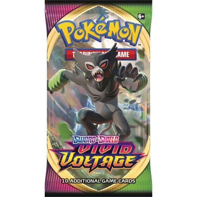 Pokémon Vivid Voltage booster pack wrapper artwork from the Sword & Shield era set