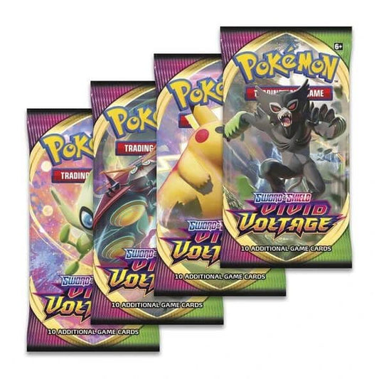 Pokémon TCG Vivid Voltage booster pack shown front-on with Vivid Voltage set artwork