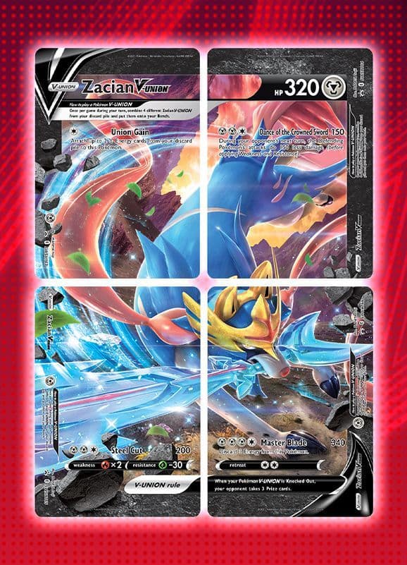 Packaging detail from the Pokémon TCG Zacian V-UNION Special Collection