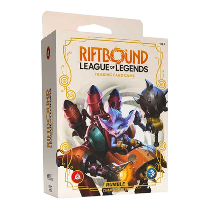 Riftbound Spiritforged Champion Deck Rumble packaging shown from an alternate angle