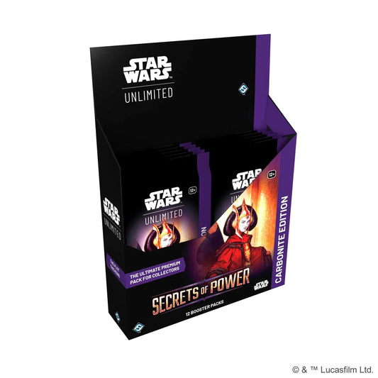 Star Wars: Unlimited Secrets of Power Carbonite Booster Box shown front-on