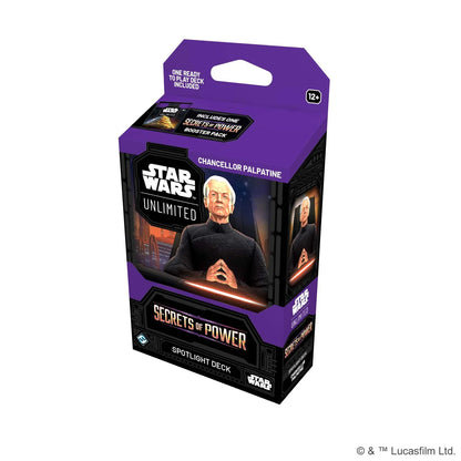 Individual Star Wars Unlimited Secrets of Power Spotlight Deck taken from the display box