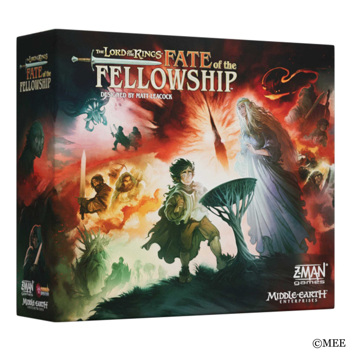 The Lord of the Rings: Fate of the Fellowship board game box, a co-operative Middle-earth game