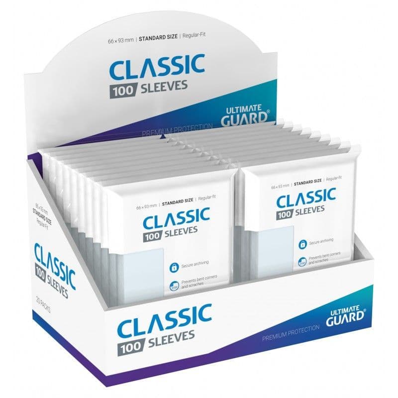 Closer view of the clear Ultimate Guard Classic Soft Sleeve material