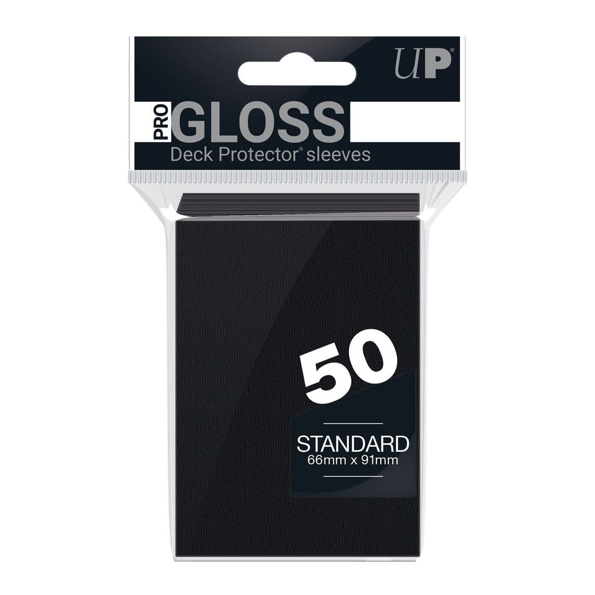 Ultra PRO black gloss standard deck protector sleeves, pack of 50 trading card sleeves
