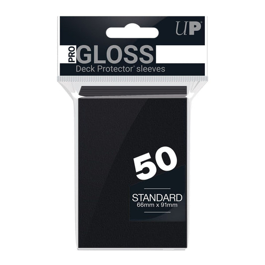 Ultra PRO black gloss standard deck protector sleeves, pack of 50 trading card sleeves