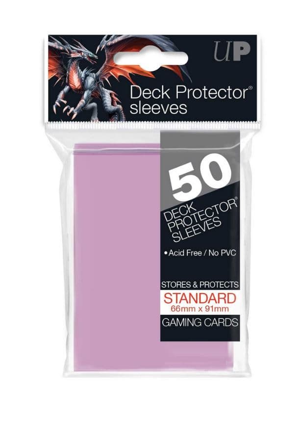 Ultra PRO Bright Pink standard-size deck protector sleeves, pack of 50 for trading card games